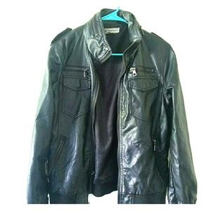 Men's Small Faux Leather Jacket